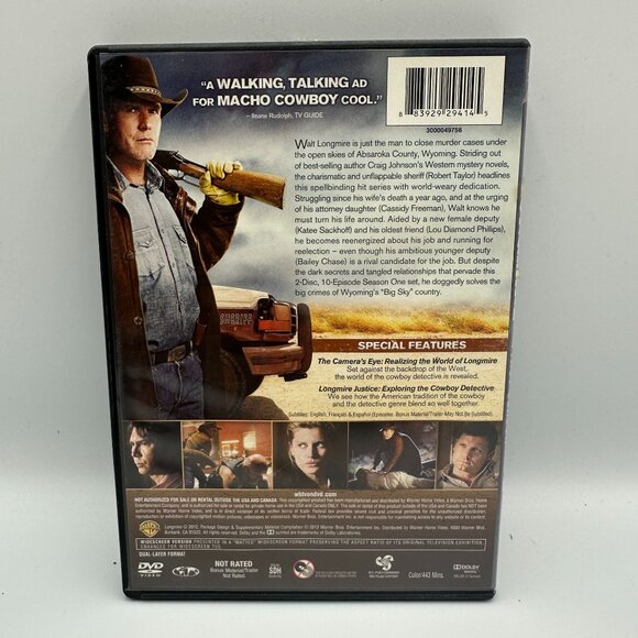 Longmire DVD The Complete First Season 2012 Robert Taylor Warner Bros 2 Disc - Picture 2 of 4